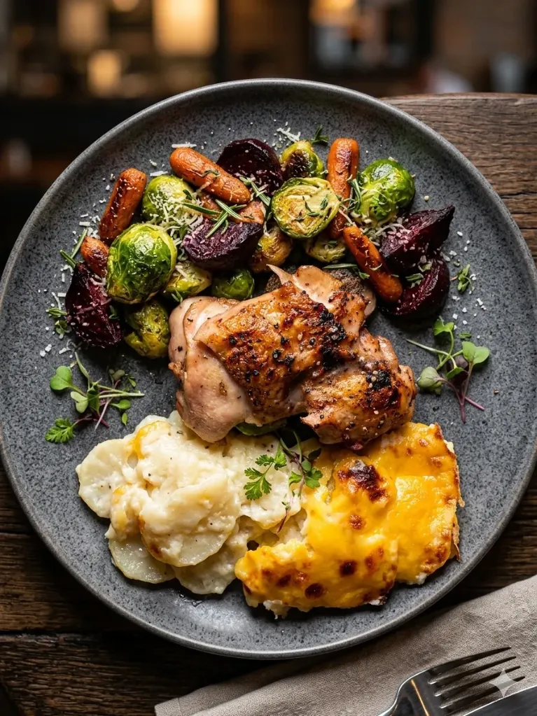 Char-Broiled Herb Chicken & Gratin Duo