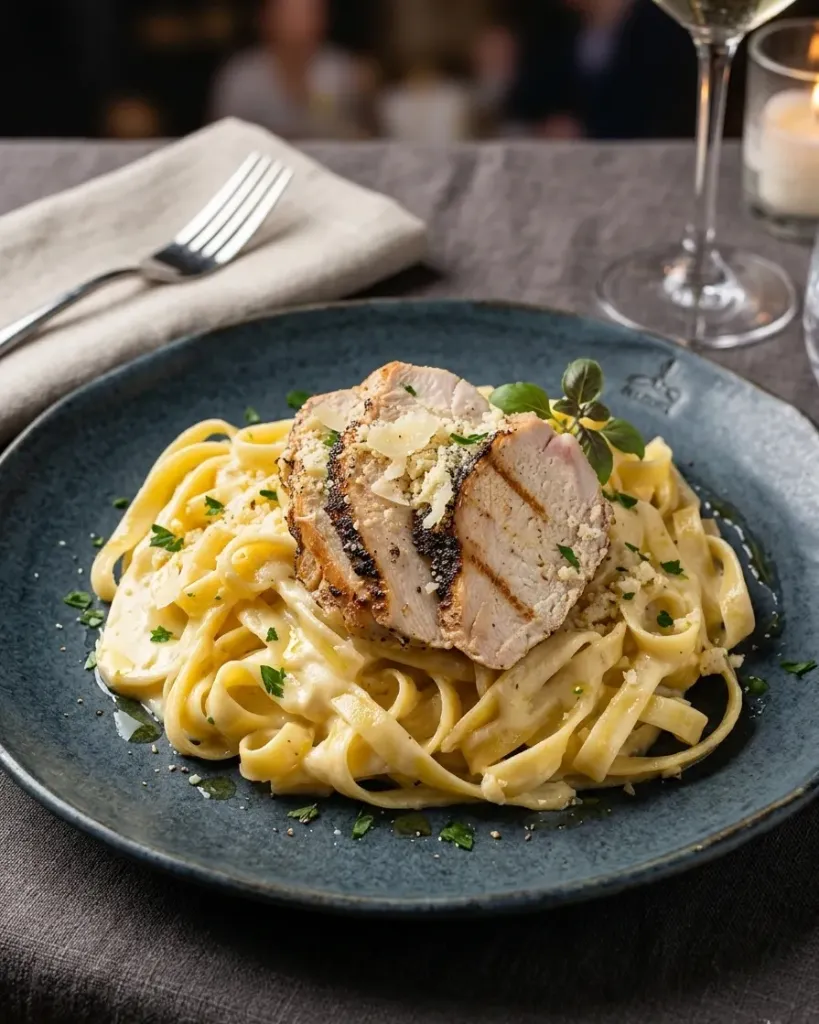 Grilled Chicken Fettuccine Alfredo